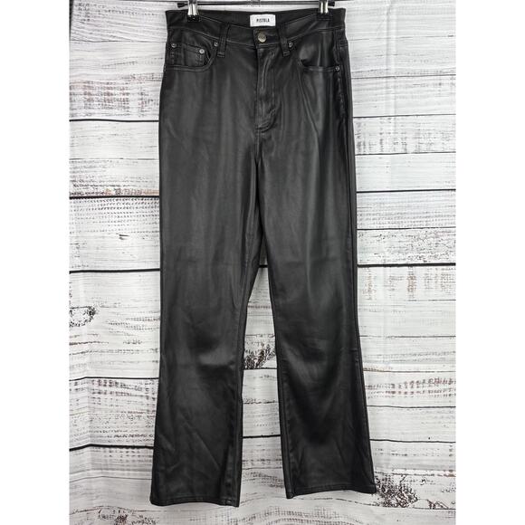 PISTOLA Lennon High Rise Cropped Boot Pant Vegan Faux Leather Size 26 Revolve - Picture 2 of 12